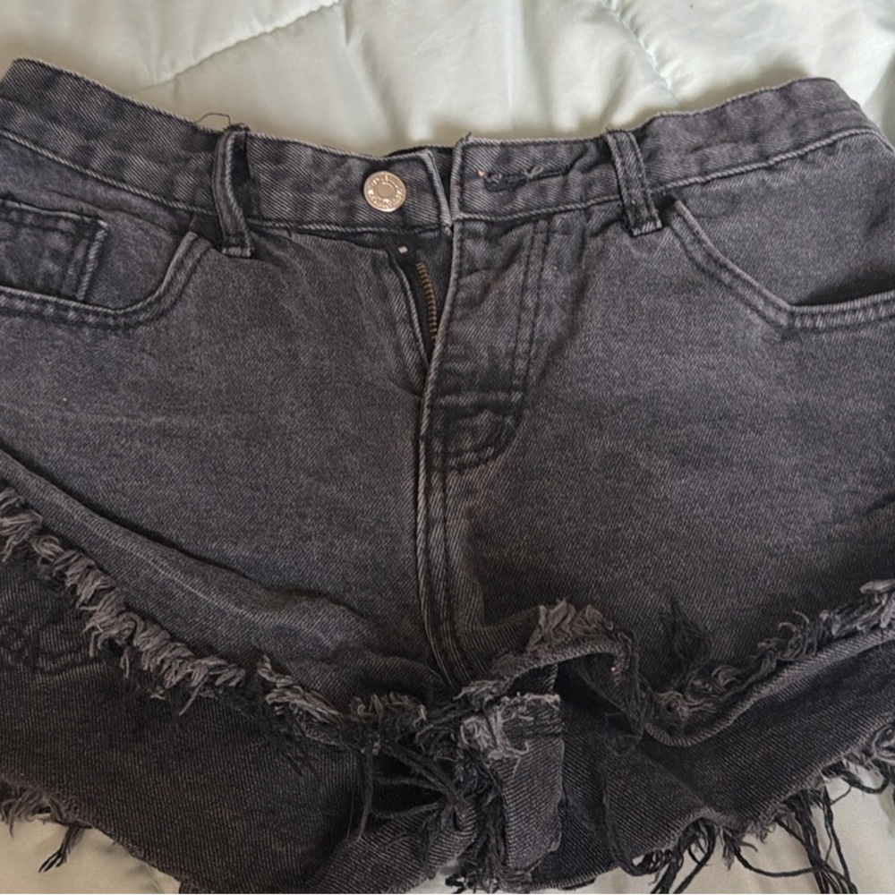 Stylish Gray Denim Women Shorts